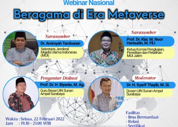 KP3 MUI JATIM SUKSES GELAR WEBINAR NASIONAL BERAGAMA DI ERA METAVERSE