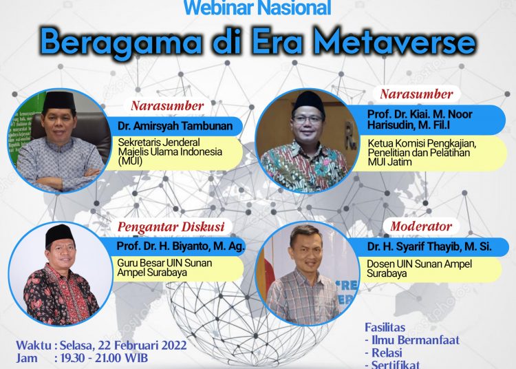 KP3 MUI JATIM SUKSES GELAR WEBINAR NASIONAL BERAGAMA DI ERA METAVERSE