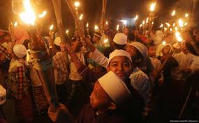 Pawai obor. (Foto: Okezone)