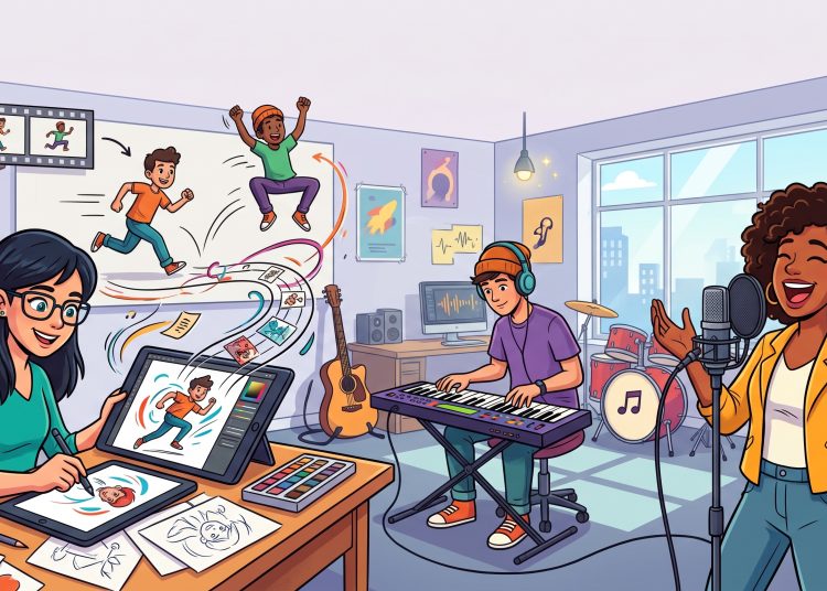 Hukum Menggambar, Animasi, Musik dan Nyanyian