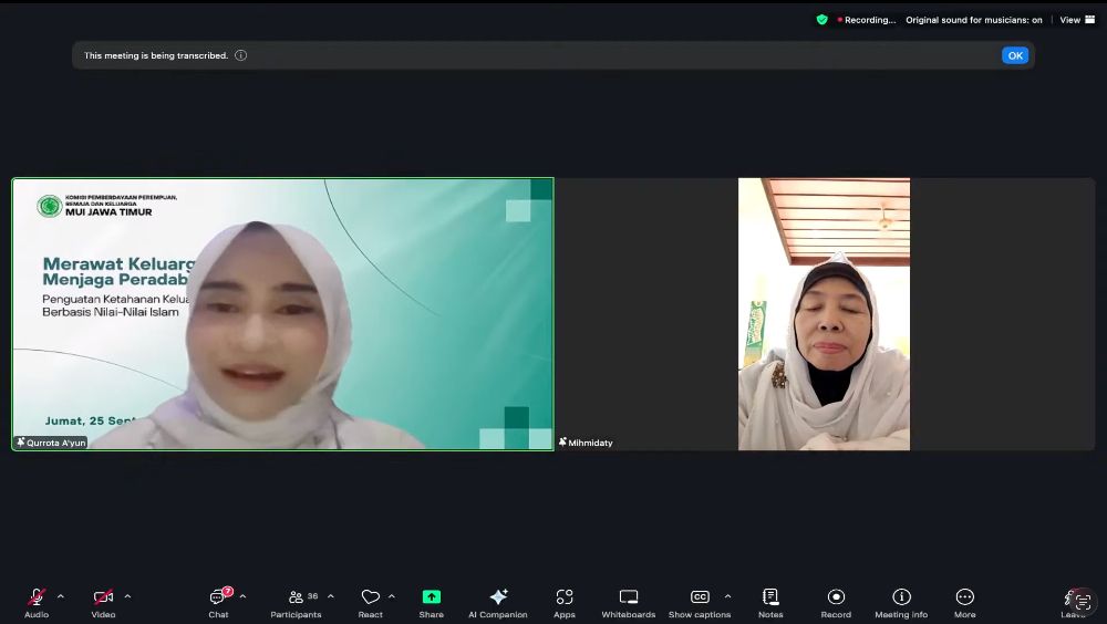 PPRK MUI Jatim Gelar Webinar Seri II, Soroti Pentingnya Penguatan Ketahanan Keluarga di Era Disrupsi